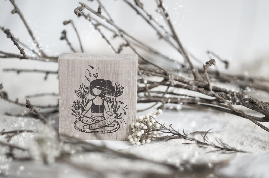 Black Milk Project Monochrome Girls Rubber Stamp - Meditation
