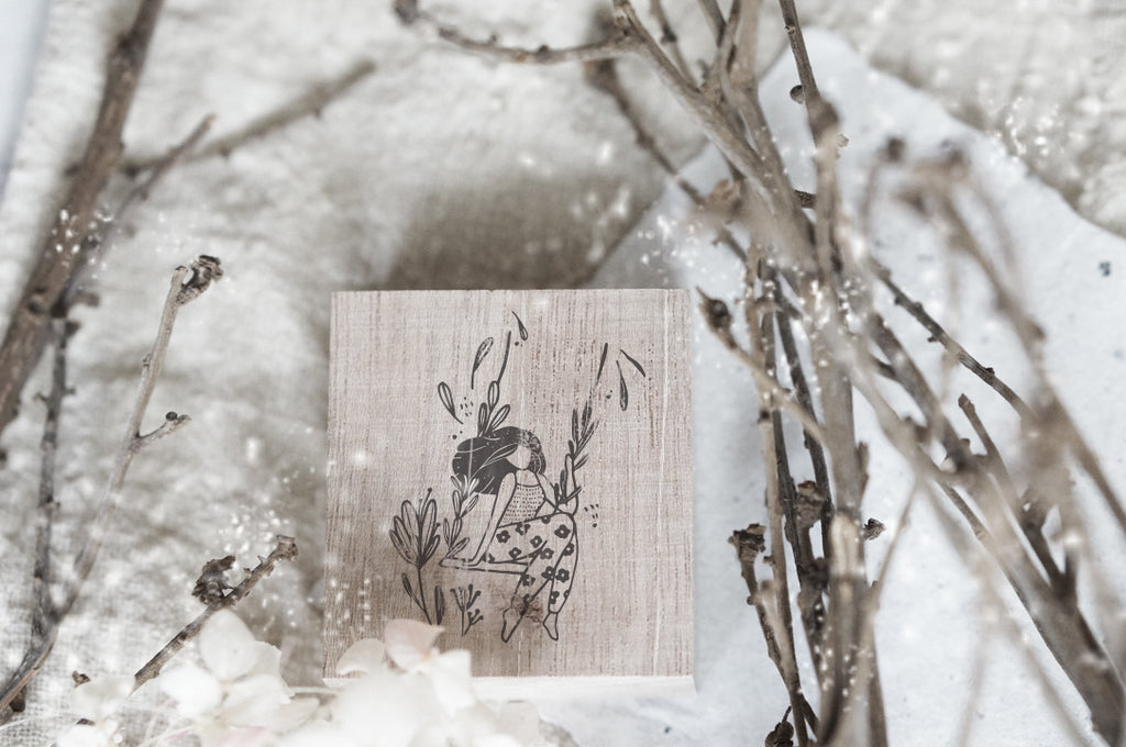 Black Milk Project Monochrome Girls Rubber Stamp - Swing 02 (Floral Pants)