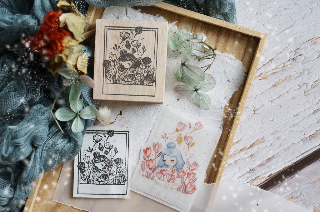 Black Milk Project Polaroid Rubber Stamp - Floral Hug