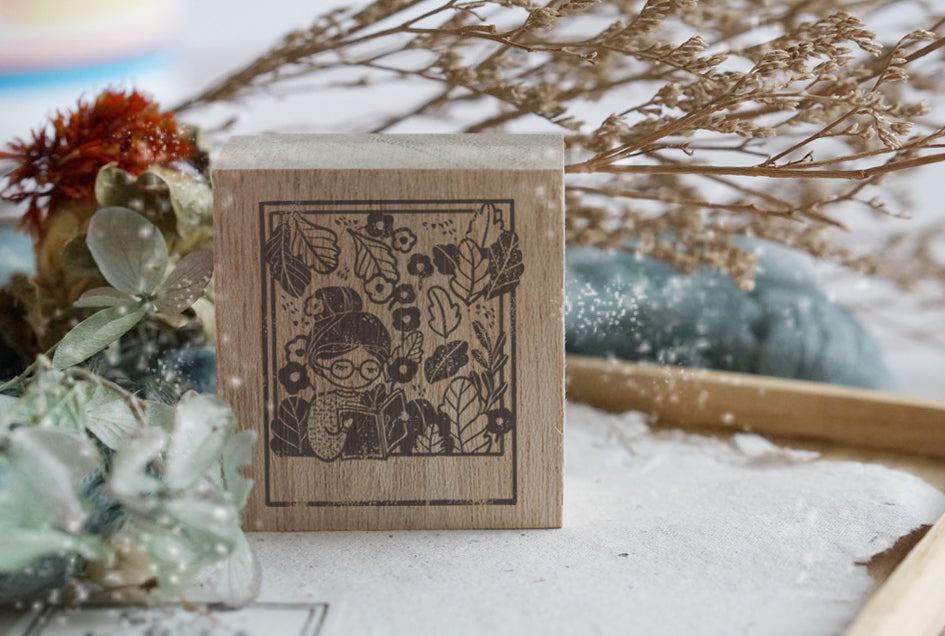 Black Milk Project Polaroid Rubber Stamp - Girl Reading