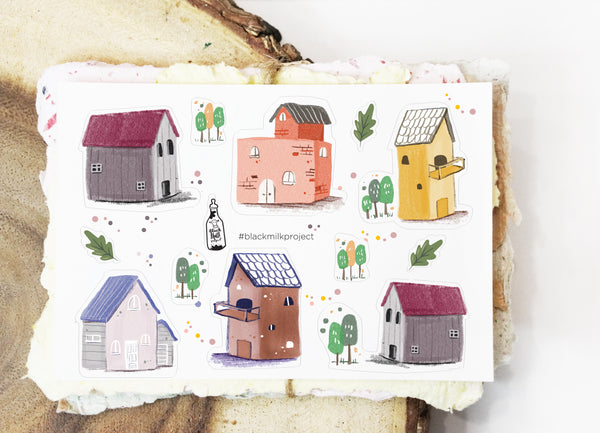 Houses (Mini Sticker Sheet) – Black Milk Project