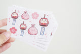 Neko Daruma Furin (Mini Sticker Sheet)